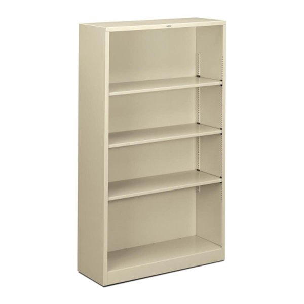 Highboy 4 Shelf Metal Bookcase  34.5 in. W x 12.63 in. D x 59 in. H  Putty HI523677
